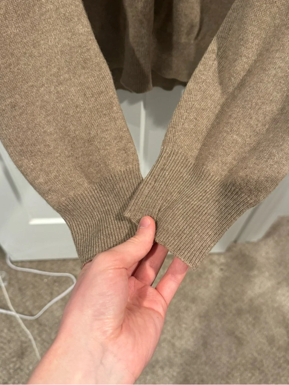 Charles Tyrwhitt -- 100% Cashmere Zip Neck Sweat -- Tan XL-- Great Condition
